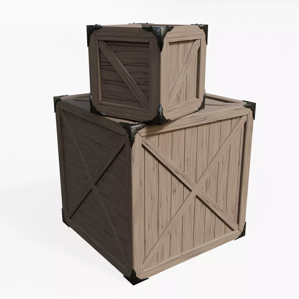 Wooden Crate - Duo Basic 3D Model Pack