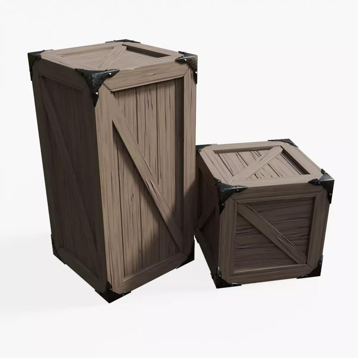 Wooden Crate - Duo Small 3D Model Pack