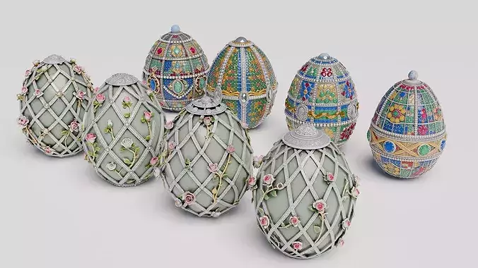 Luxury Imperial Style Jeweled Egg Collection