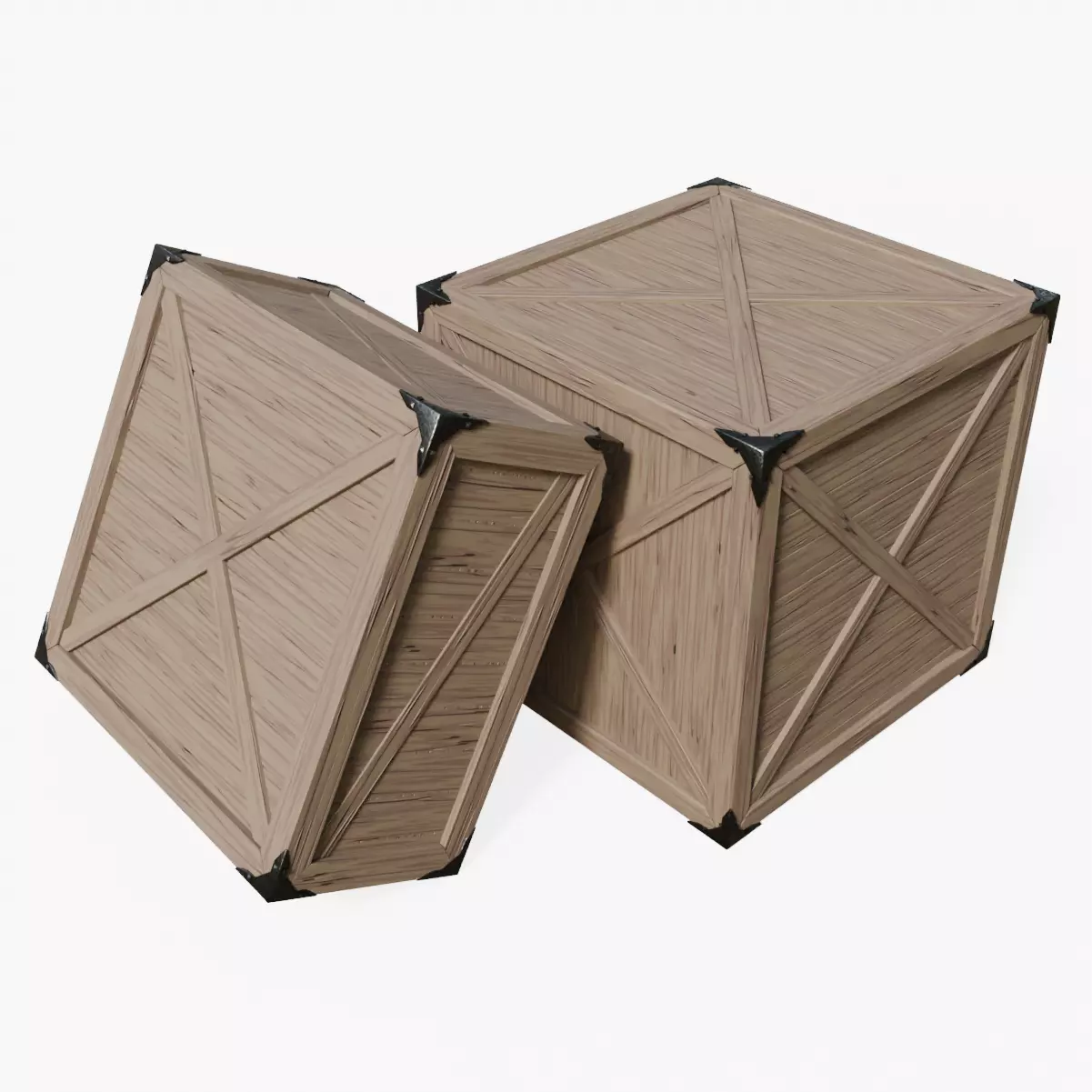 Wooden Crate - Duo Large 3D Model Pack
