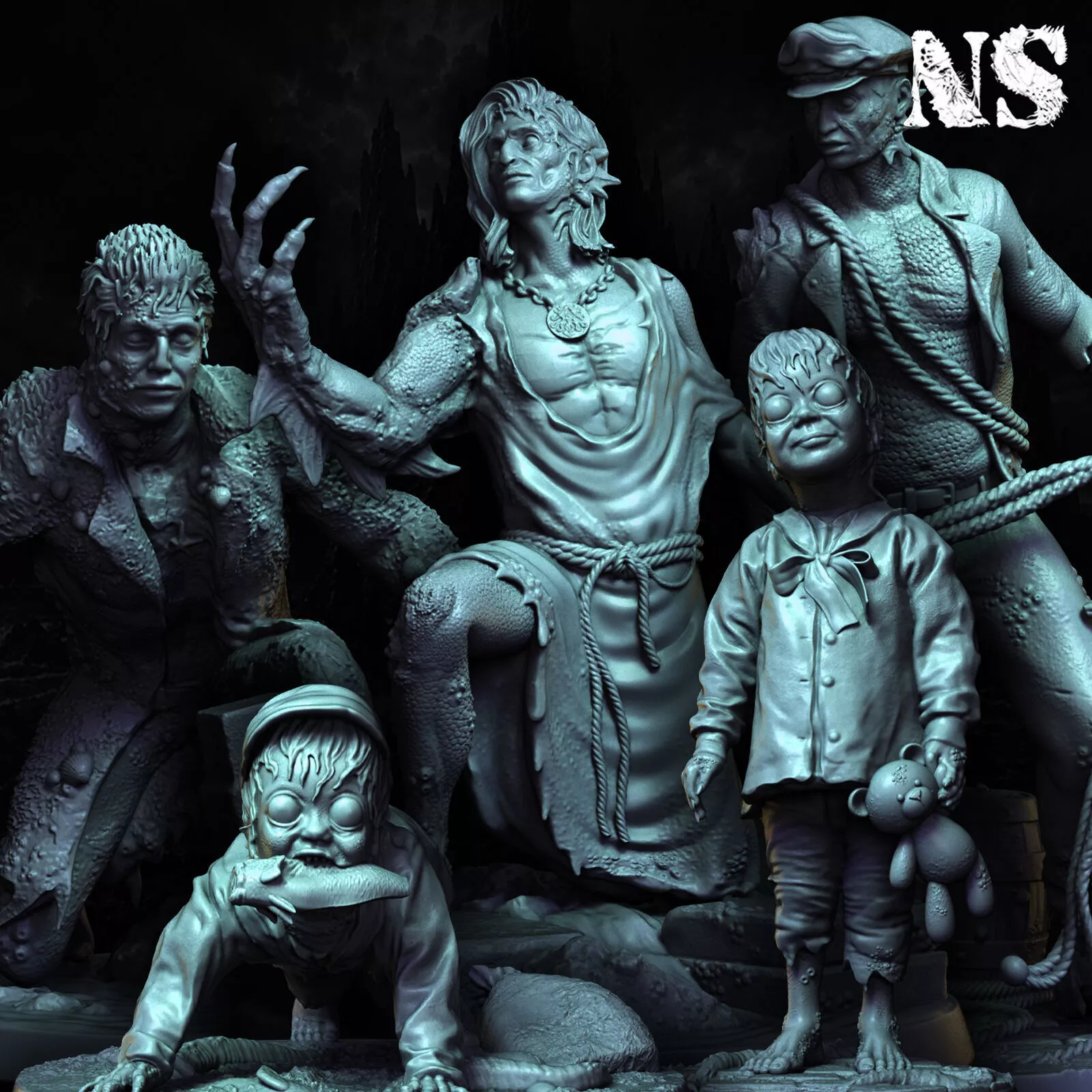 Shadow over Innsmouth part 02 - Hybrid Folks of Innsmouth 3D print model