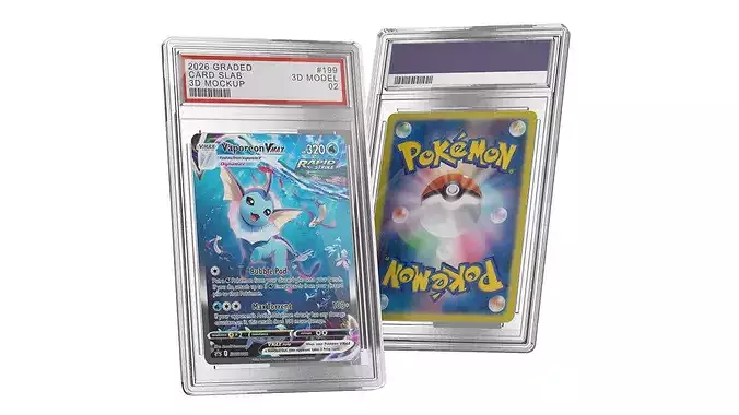 Empty Graded Card Slab Holder Case Mockup 02