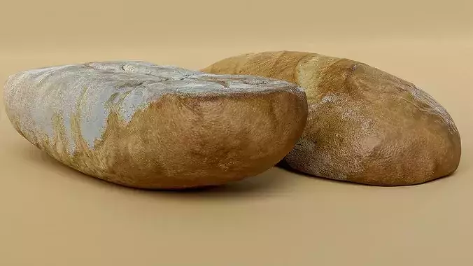 White Bread Loaf Photogrammetry 3D Scan Low-poly 3D model 6