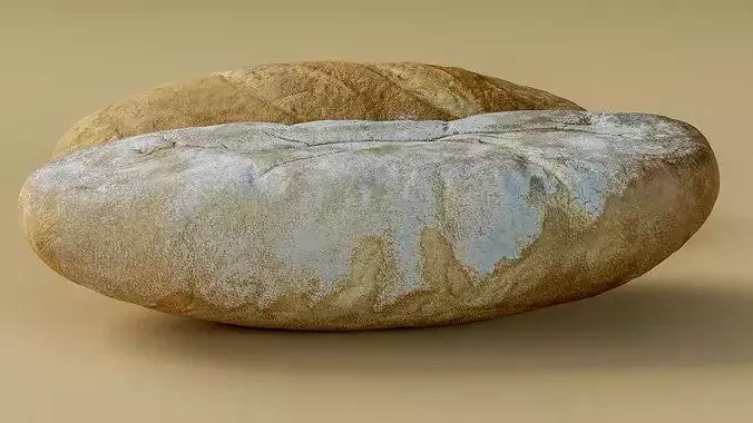White Bread Loaf Photogrammetry 3D Scan Low-poly 3D model 4