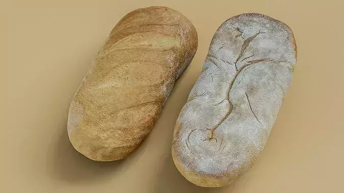 White Bread Loaf Photogrammetry 3D Scan Low-poly 3D model