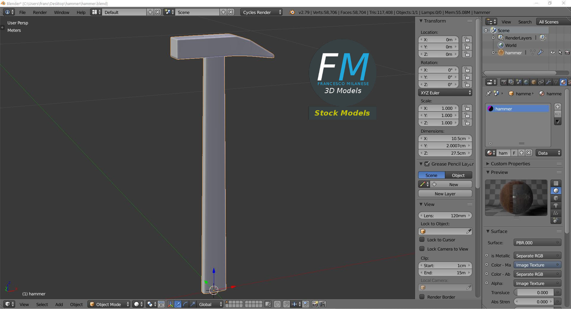 Hammer 3D model_9