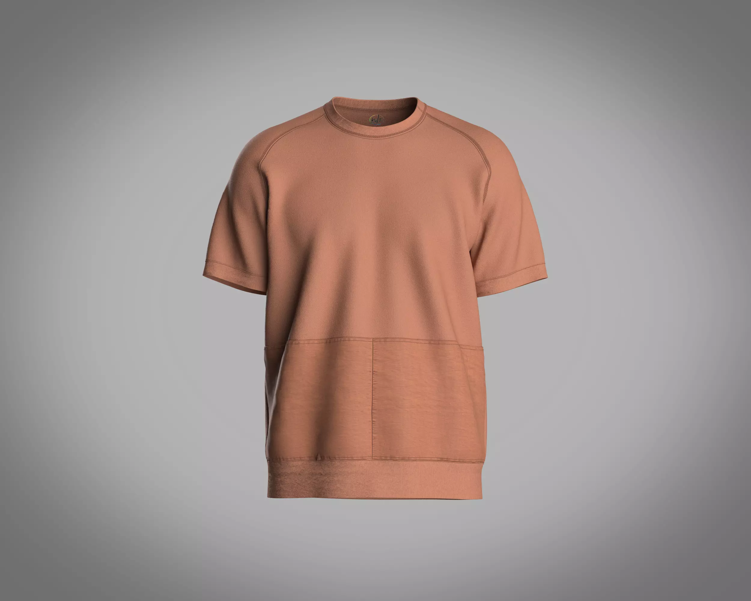 Mens raglan T-shirt with cut and sew styling 3D model