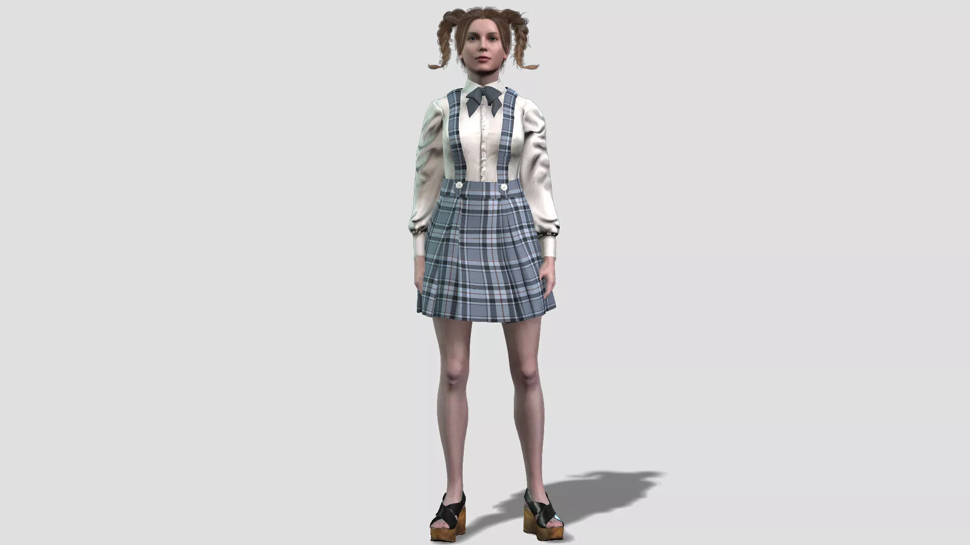 School Uniform Girl Character 3D model