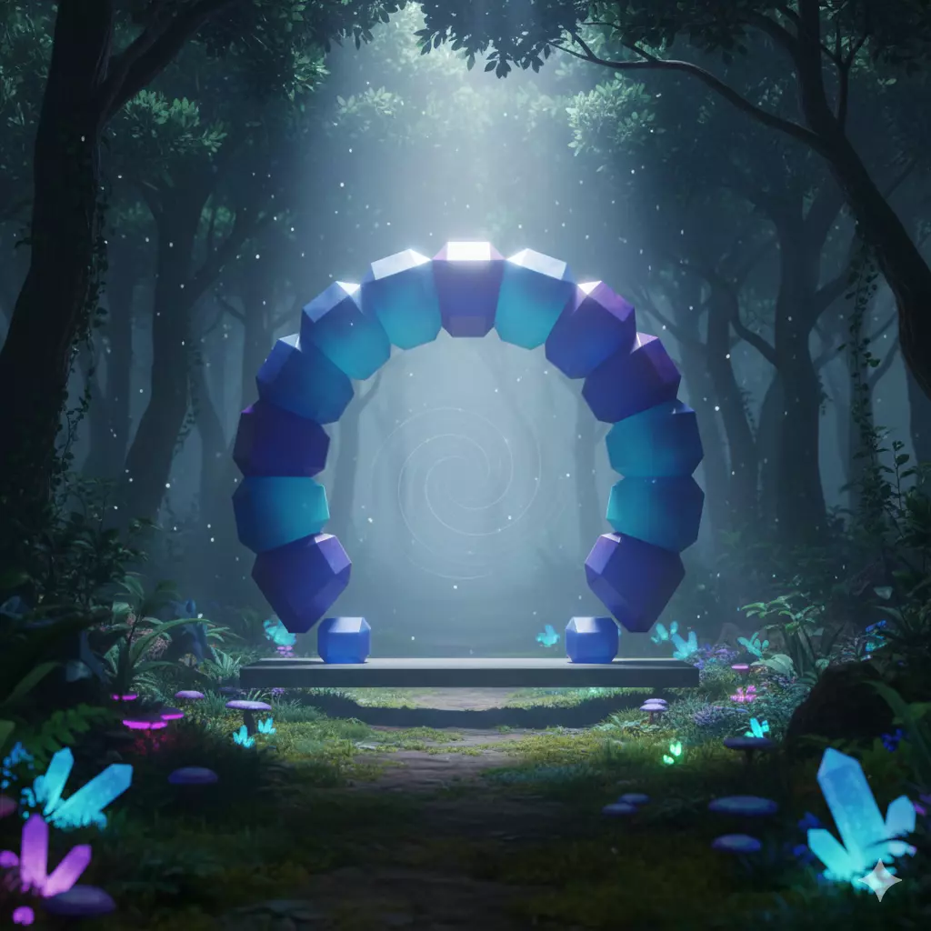 Arcane Portals floating crystal arch 3D print model