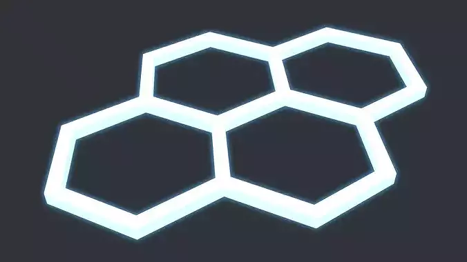 Lowpoly Scifi Luminaire Low-poly 3D model 5