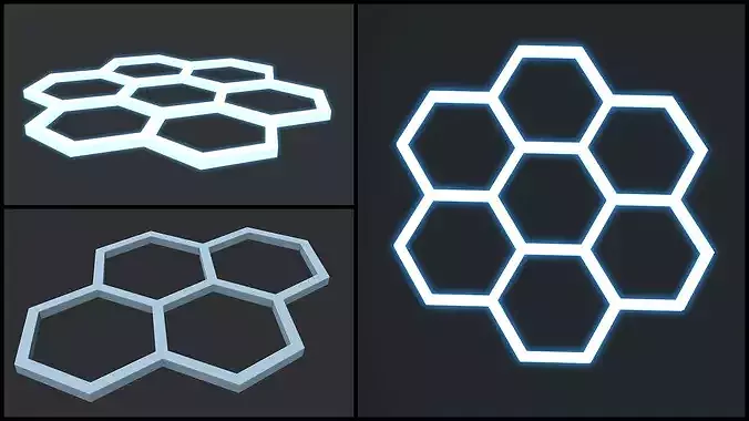 Lowpoly Scifi Luminaire Low-poly 3D model