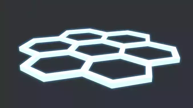 Lowpoly Scifi Luminaire Low-poly 3D model 3