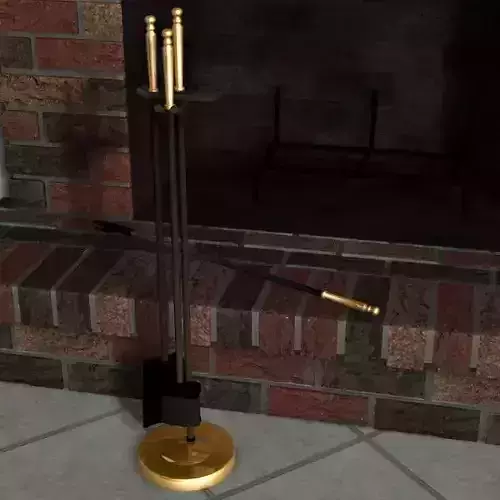4 Pc Fireplace tool set Free low-poly 3D model