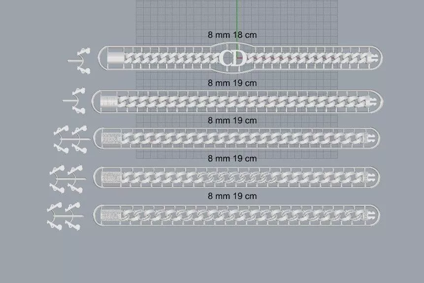 MIAMI FUSION CUBAN Chain bracelet 8 mm 3D print model