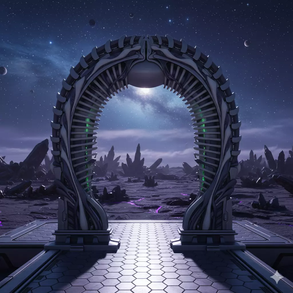 Arcane Portals biomechanical alien arch 3D print model