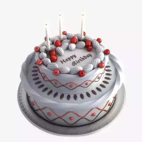 Birthday Cake 3D model 2