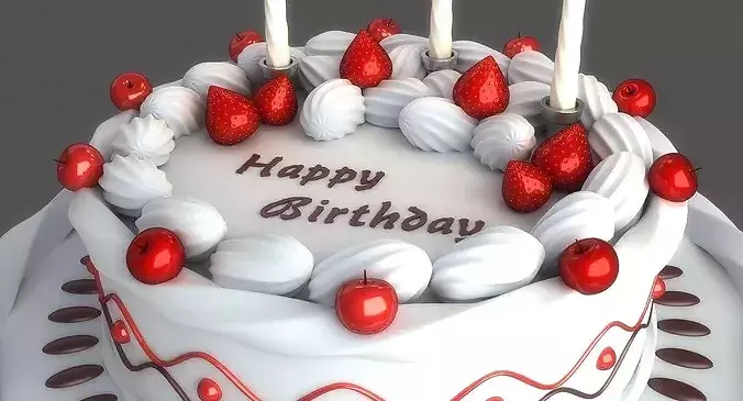 Birthday Cake 3D model 5