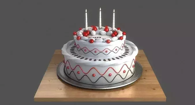 Birthday Cake 3D model 4