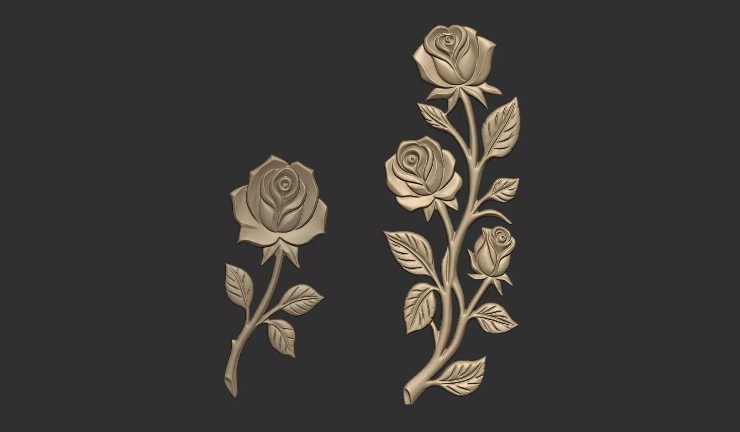 Rose Relief 3D STL Model Pack 3D print model