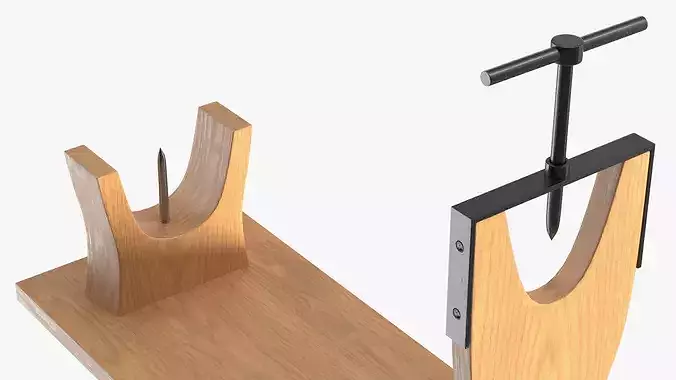 Wood Jamon Holder 3D model 7