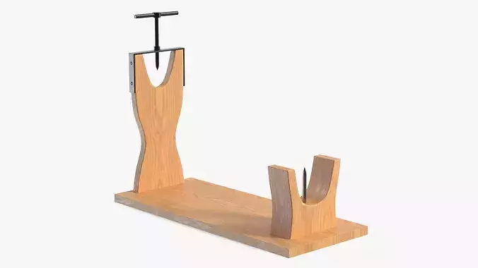 Wood Jamon Holder 3D model 5