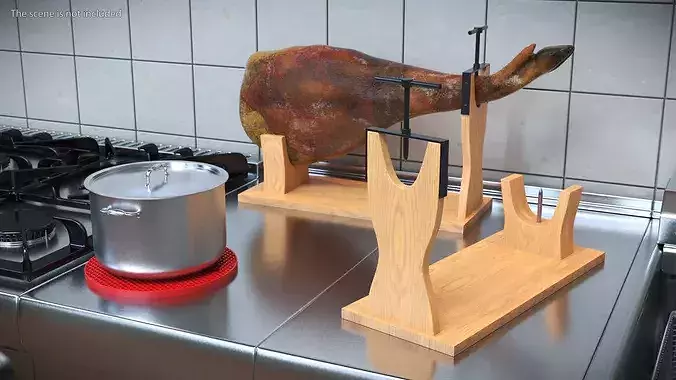 Wood Jamon Holder 3D model 3