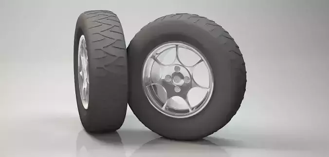 low poly tire  car tire ready for games Wheel low-poly 3d model  3D print model