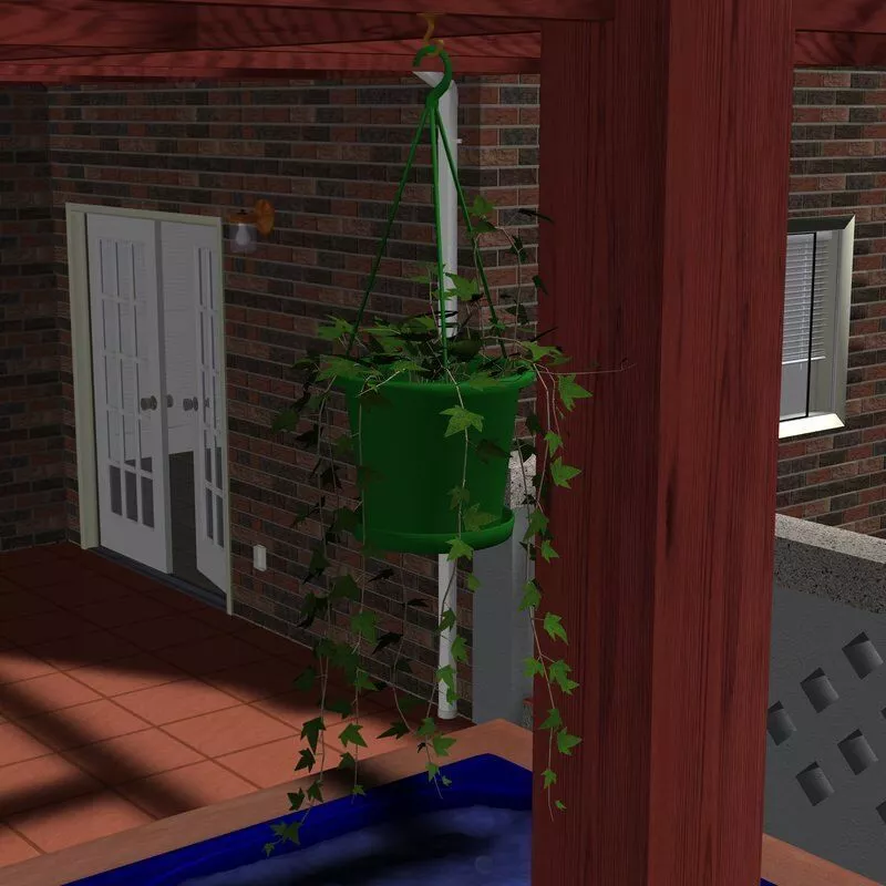 Hanging Ivy with planter Free 3D model