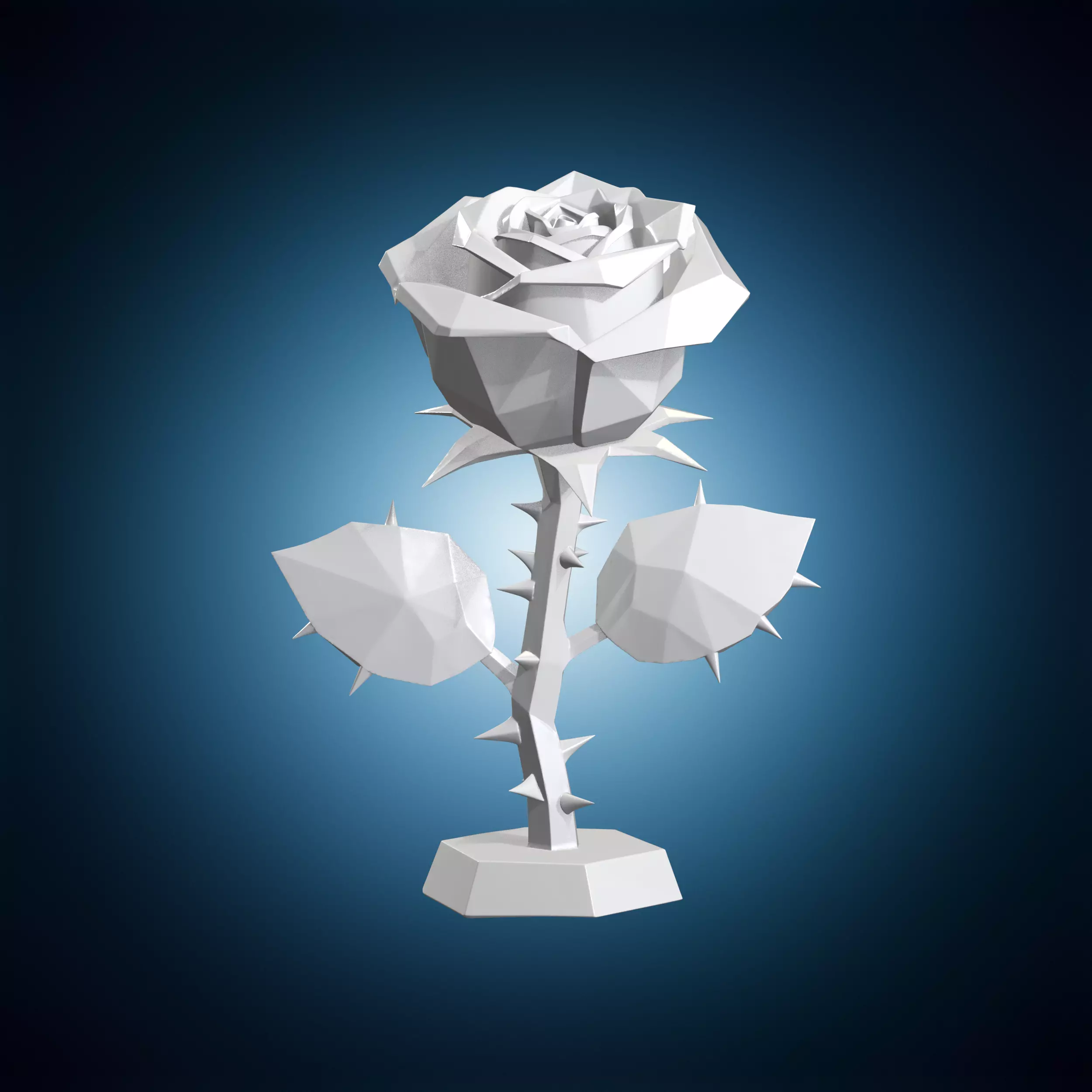Low Poly Thorn Rose 3D Print Model 3D print model