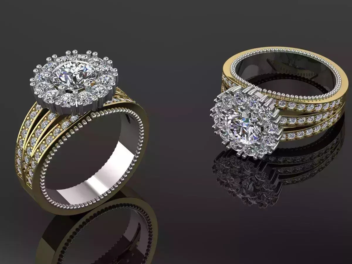 Diamond Ring Luxury Jewelry 3D print model