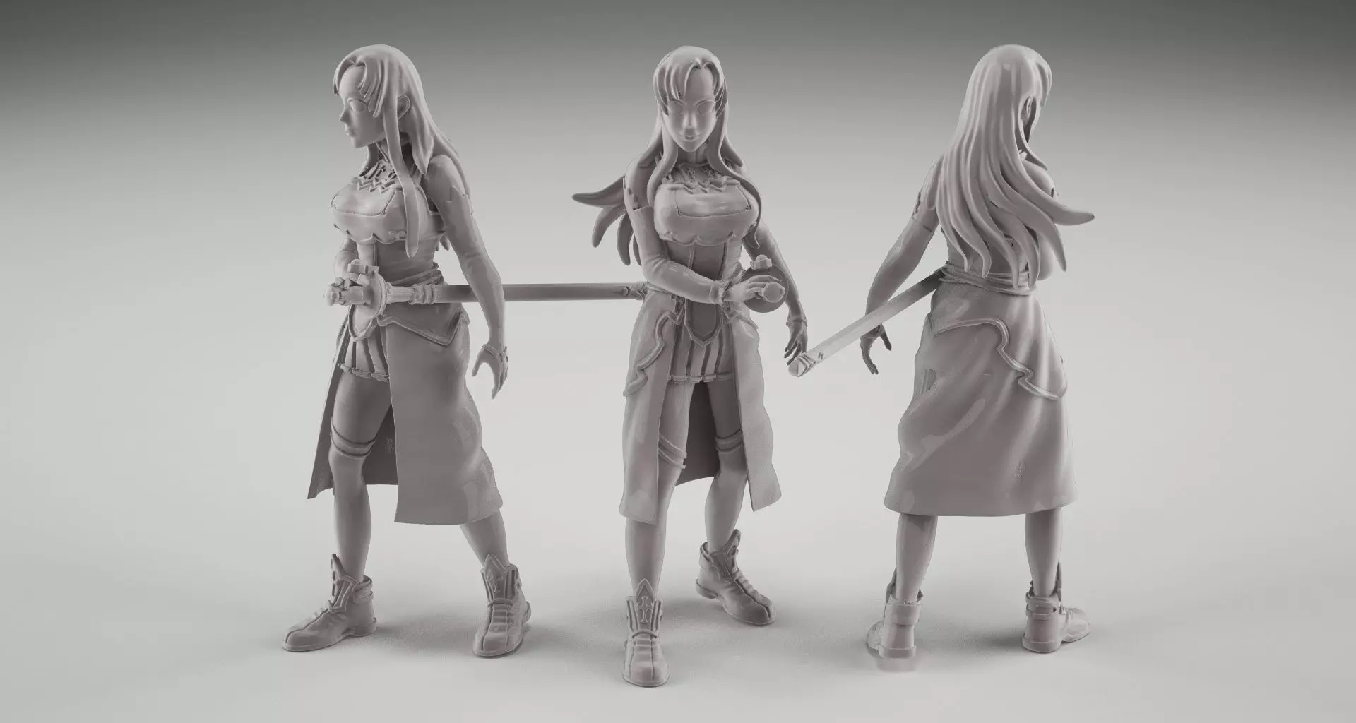 Asuna fanart  from online sword art 3D print model_0