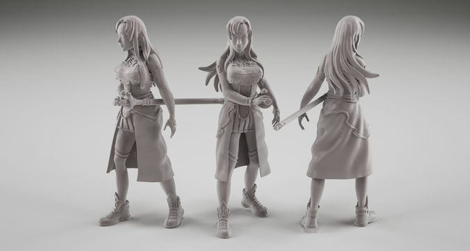Asuna fanart  from online sword art 3D print model