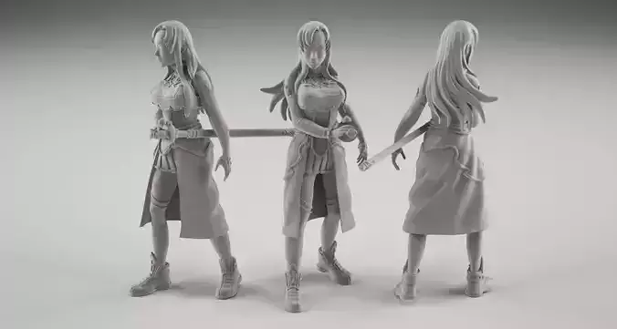 Asuna fanart  from online sword art 3D print model