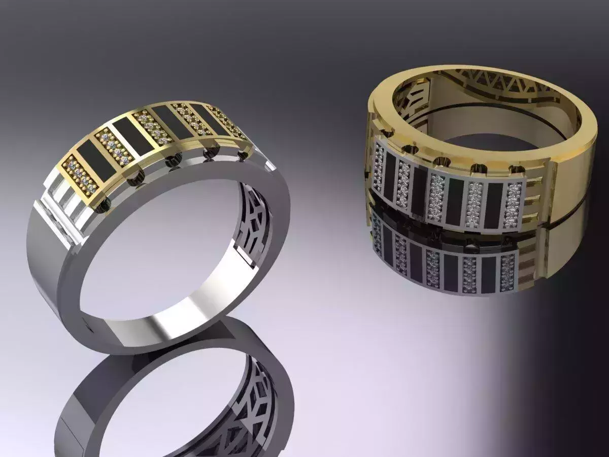 Mens Elegant Ring Luxury Jewelry 3D print model