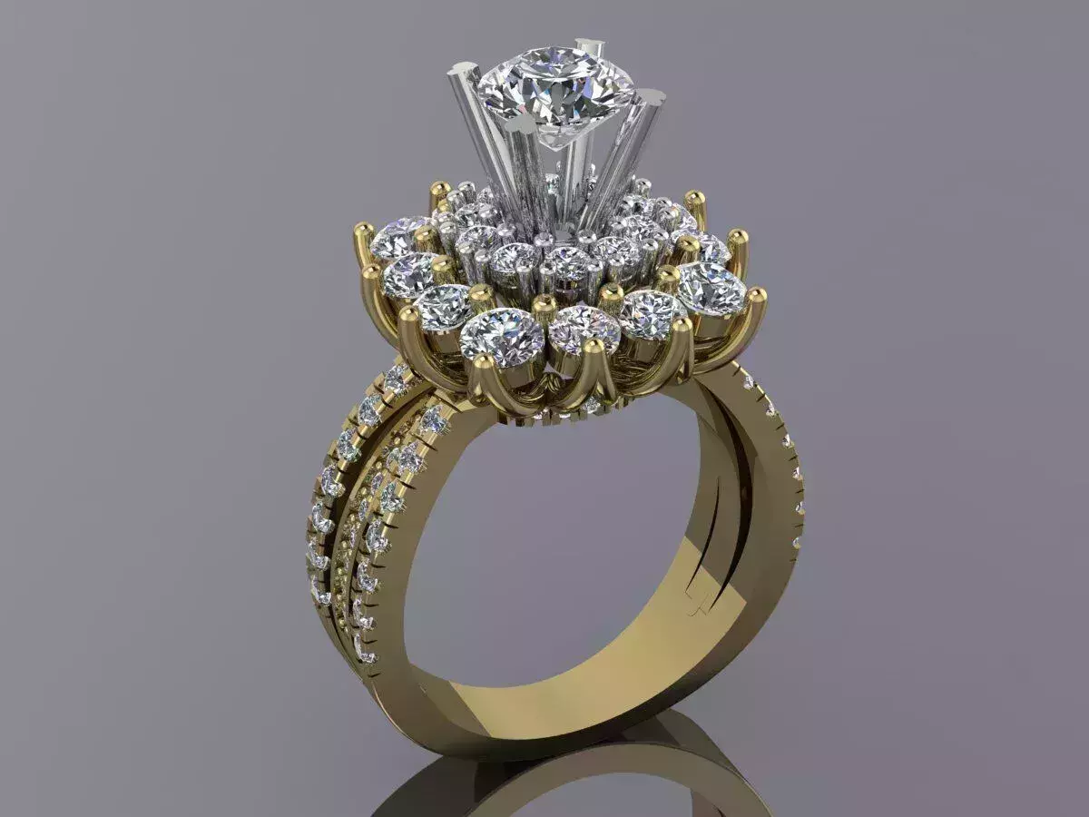 Diamond Ring Luxury Jewelry 3D print model