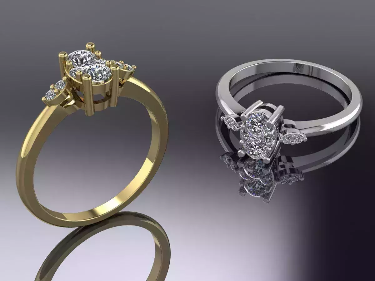 Diamond Ring Luxury Jewelry 3D print model