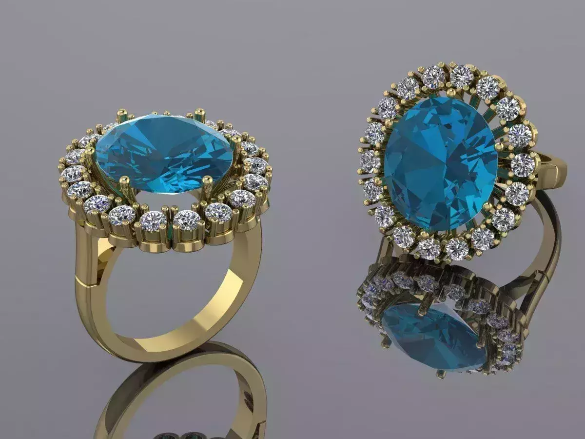 Diamond Ring Luxury Jewelry 3D print model