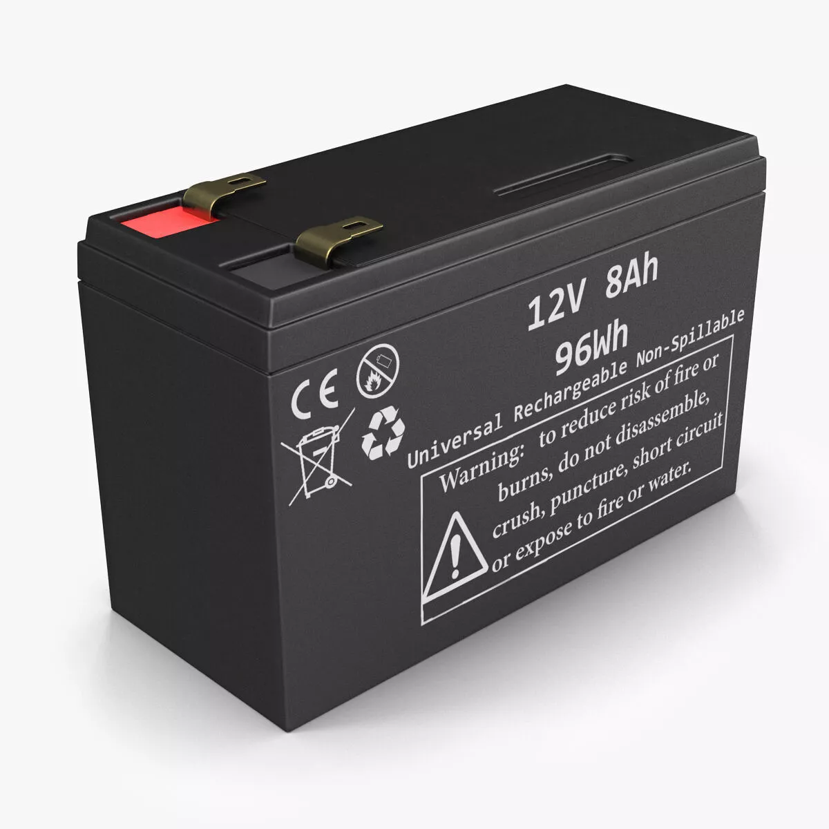 12 Volt Battery 3D model
