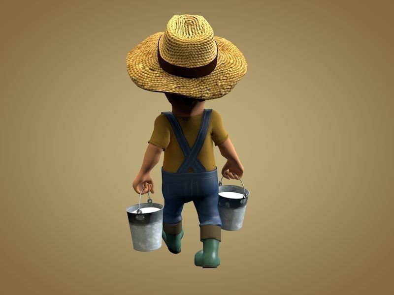 Farmer or Gardener Low-poly 3D model_4