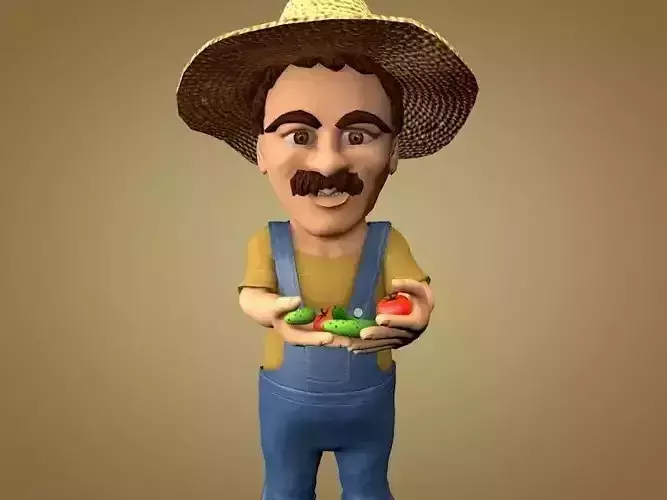 Farmer or Gardener Low-poly 3D model