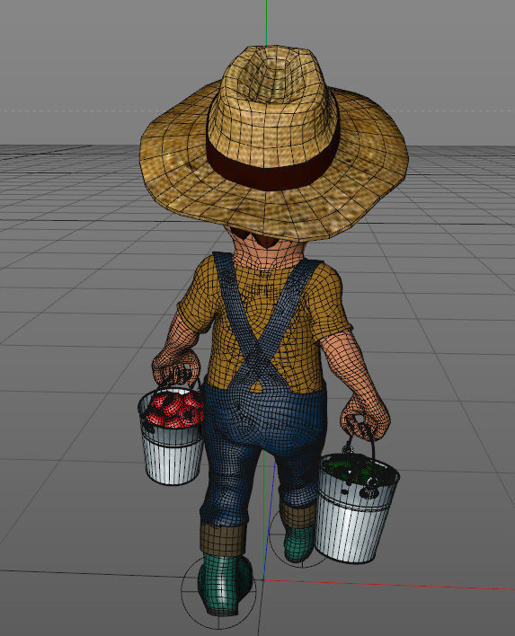 Farmer or Gardener Low-poly 3D model_5
