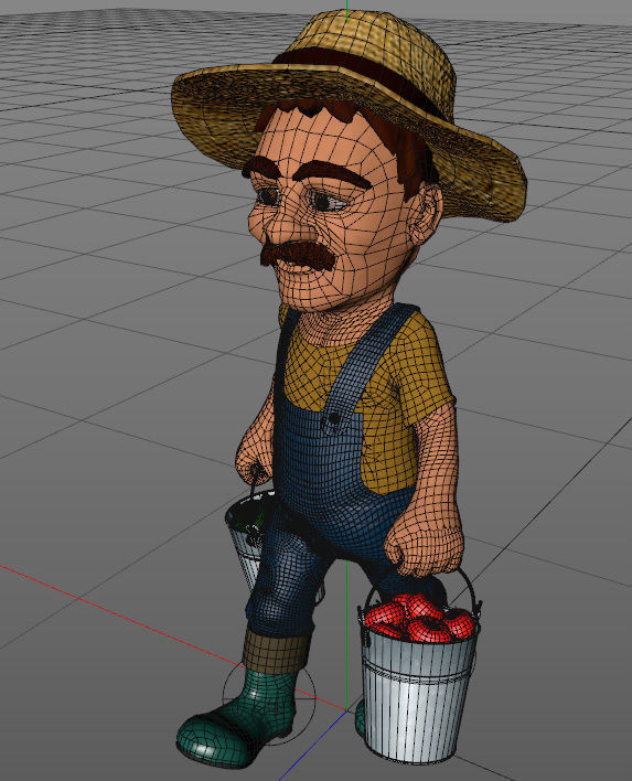 Farmer or Gardener Low-poly 3D model_6