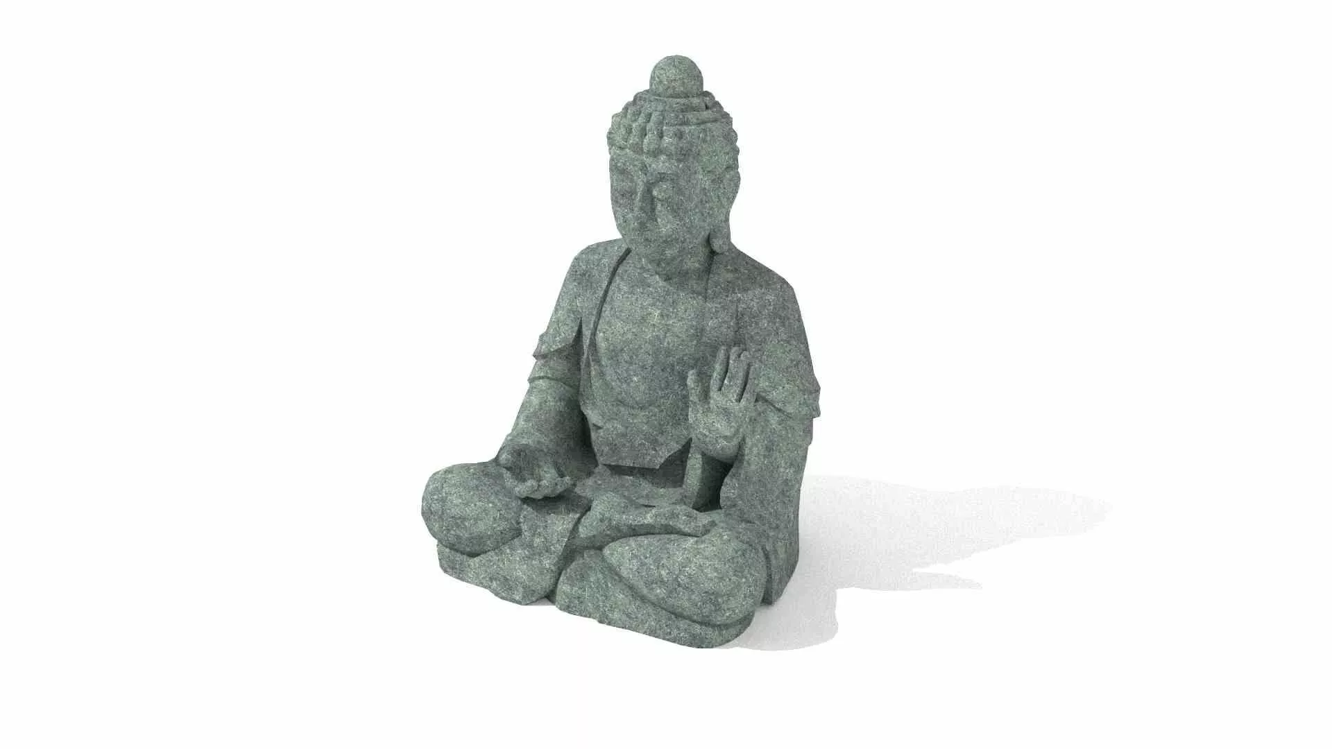 Bronze Seated Buddha Statue Low-poly 3D model