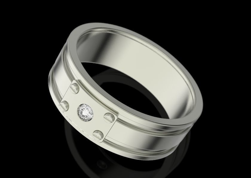 Ring daimond 3D print model_8