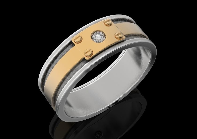 Ring daimond 3D print model_4