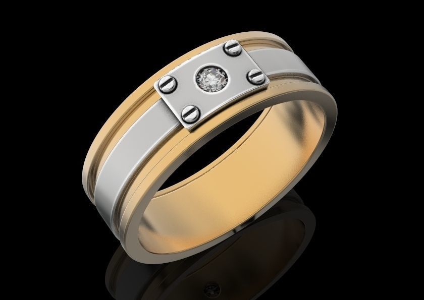 Ring daimond 3D print model_3