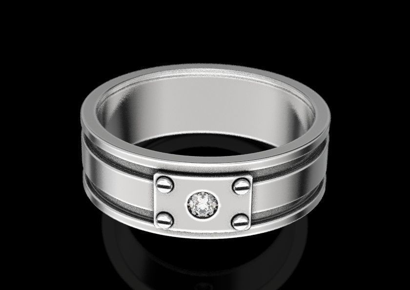 Ring daimond 3D print model_6