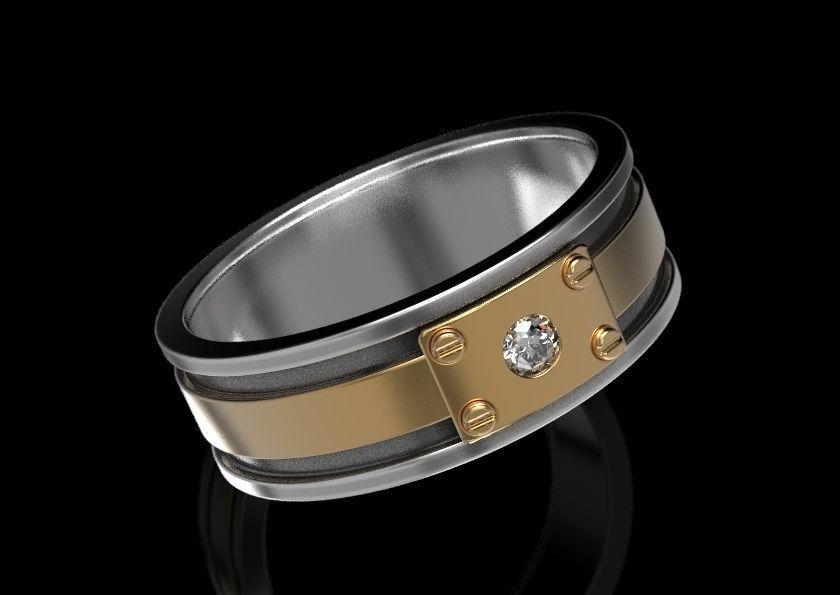 Ring daimond 3D print model_2