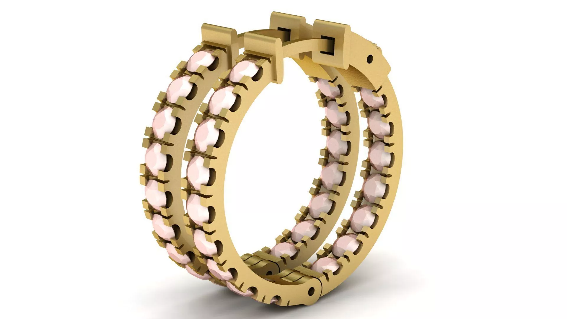 Diamond hoop Earring 0-10 Ct 3D print model