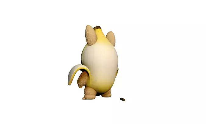 Labubu Banana Costume Character 3D model 5